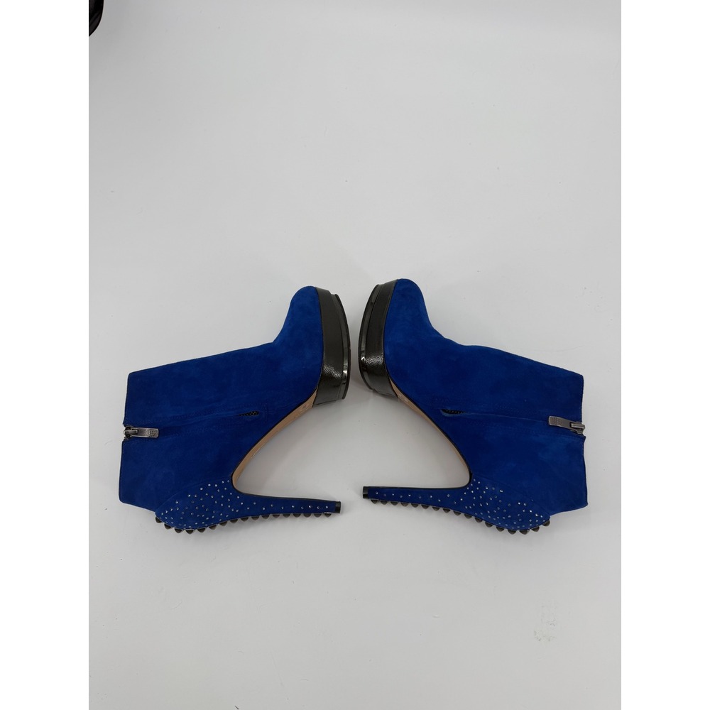 Vince Camuto Blue Suede Studded Platform Ankle Boots Heels 7.5B 37.5 - Picture 5 of 8